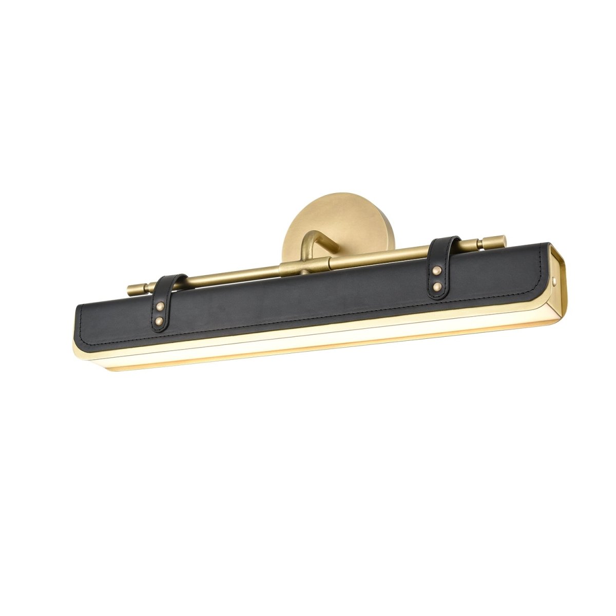 Murale Valise - Laiton vintage / cuir de smoking 19 3/4" by Alora Lighting | Luminaires & cie