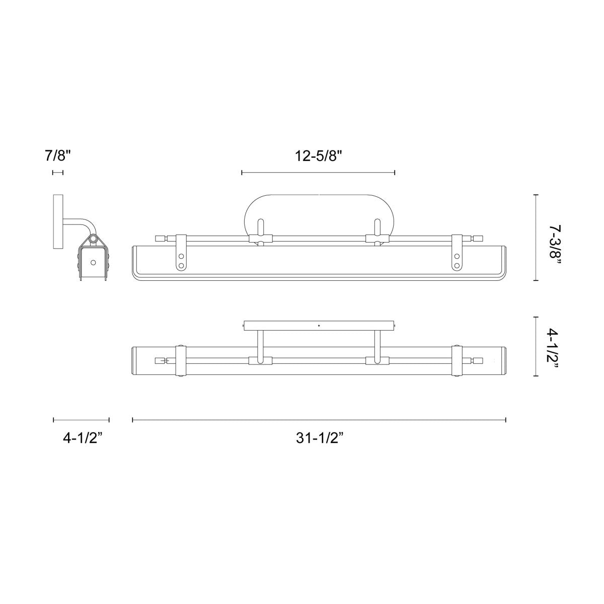 Murale Valise - Nickel âgé / cuir de smoking 31 1/2" by Alora Lighting | Luminaires & cie