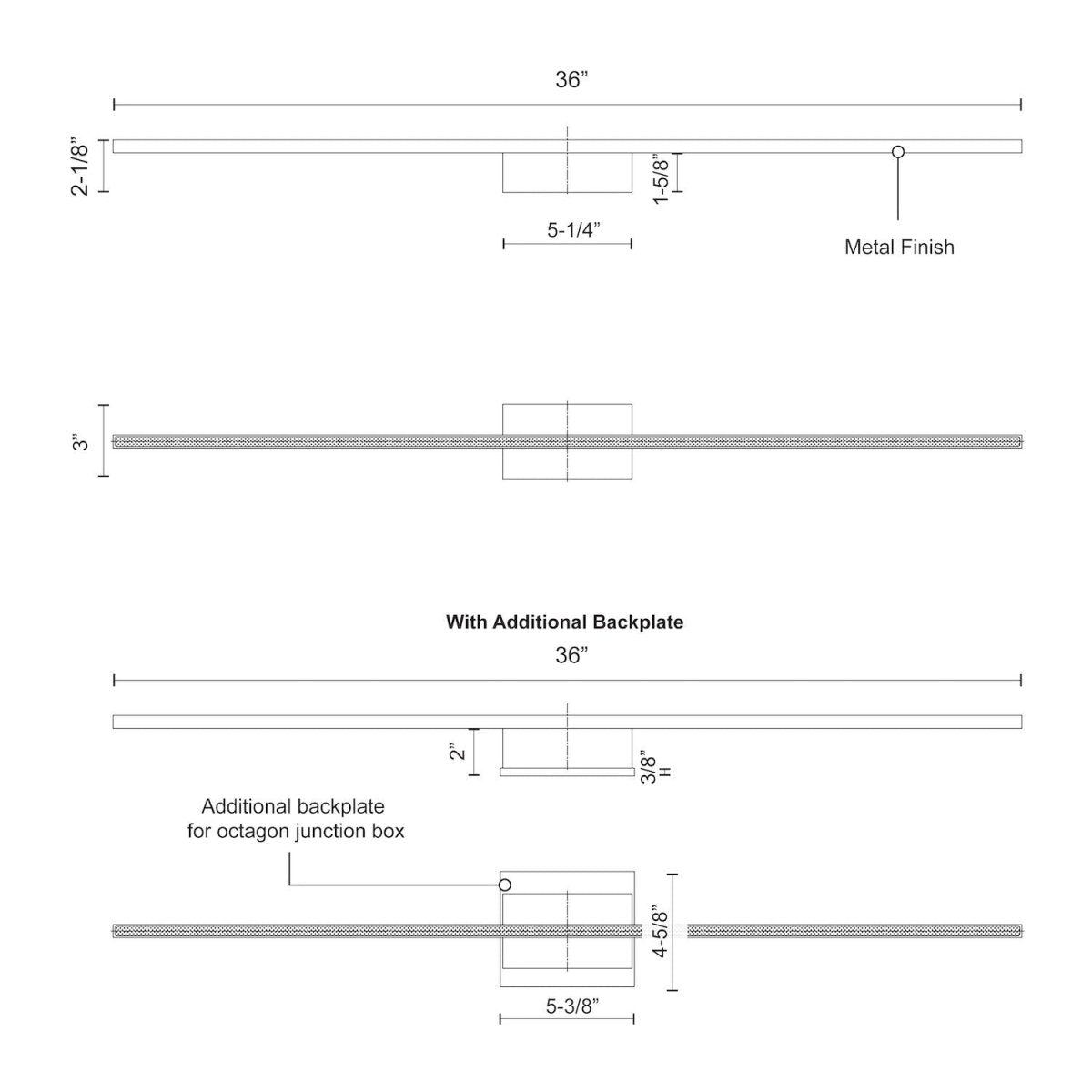 Murale Vega Minor - Or brossé 36" by Kuzco Lighting | Luminaires & cie