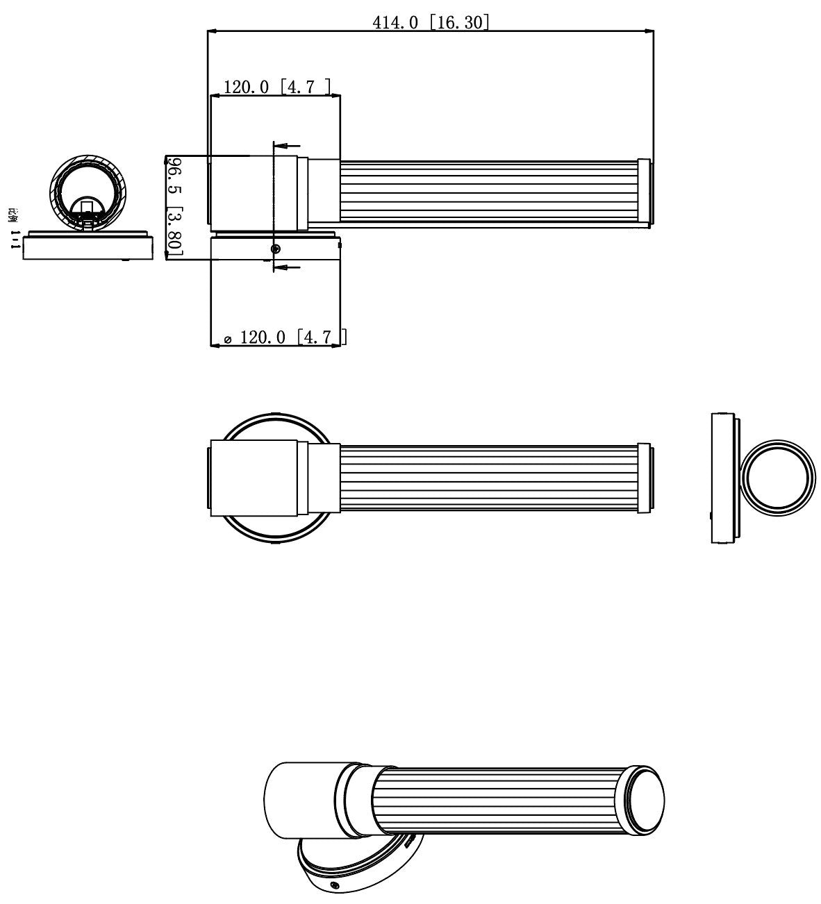 Applique murale Warwick Nickel brossé – vue 6