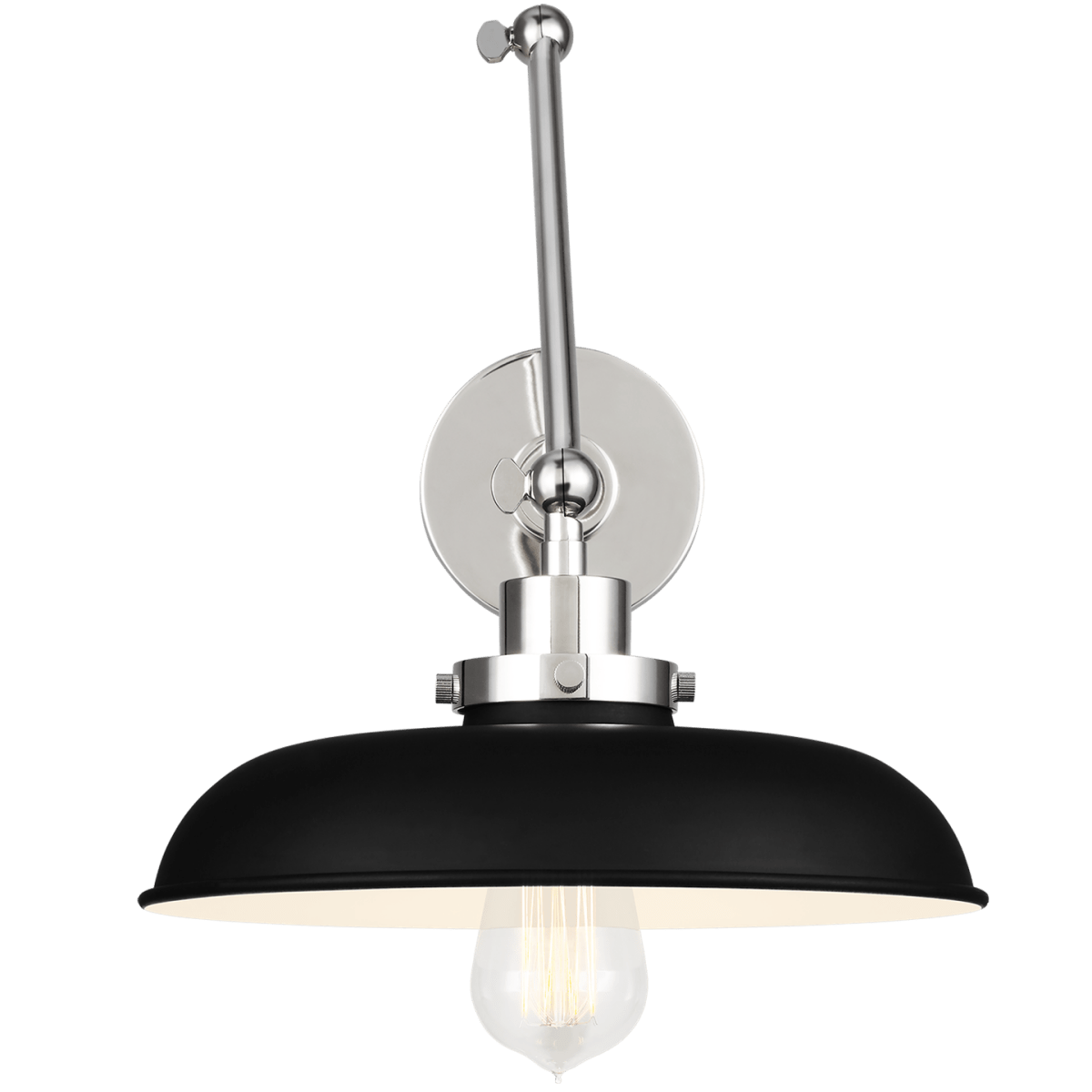 Murale wide à bras double Wellfleet - Nickel noir et raffiné de minuit Noir de minuit by Visual Comfort Studio | Luminaires & cie