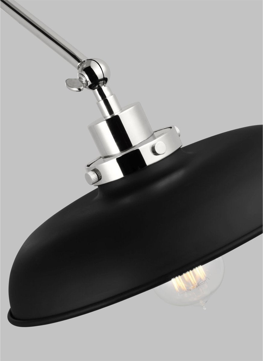 Murale wide à bras double Wellfleet - Nickel noir et raffiné de minuit Noir de minuit by Visual Comfort Studio | Luminaires & cie
