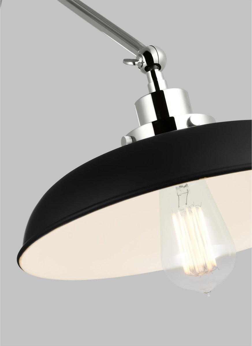 Murale wide à bras double Wellfleet - Nickel noir et raffiné de minuit Noir de minuit by Visual Comfort Studio | Luminaires & cie