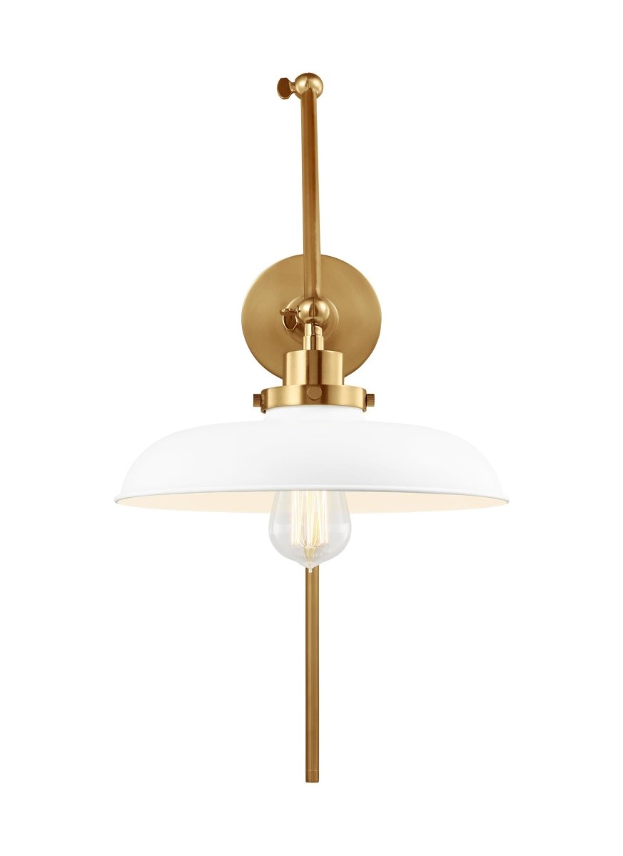 Murale wide à bras double Wellfleet - Matte blanc et laiton brûlé Blanc mat by Visual Comfort Studio | Luminaires & cie