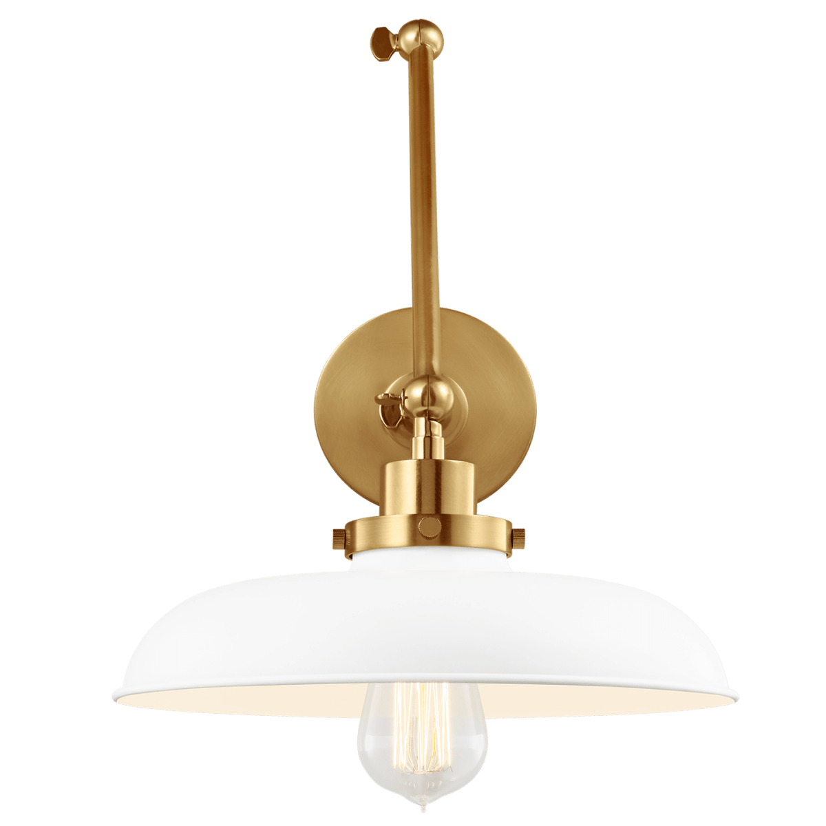 Murale wide à bras double Wellfleet - Matte blanc et laiton brûlé Blanc mat by Visual Comfort Studio | Luminaires & cie