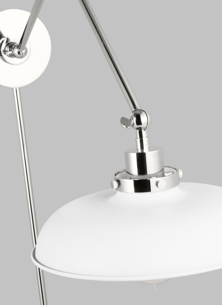 Murale wide à bras double Wellfleet - Nickel blanc et poli mat Blanc mat by Visual Comfort Studio | Luminaires & cie