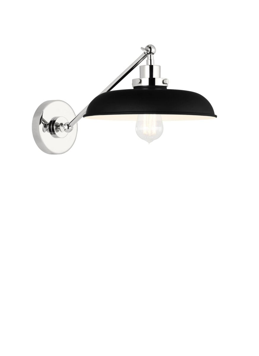 Murale wide à bras unique Wellfleet - Nickel noir et raffiné de minuit Noir de minuit by Visual Comfort Studio | Luminaires & cie