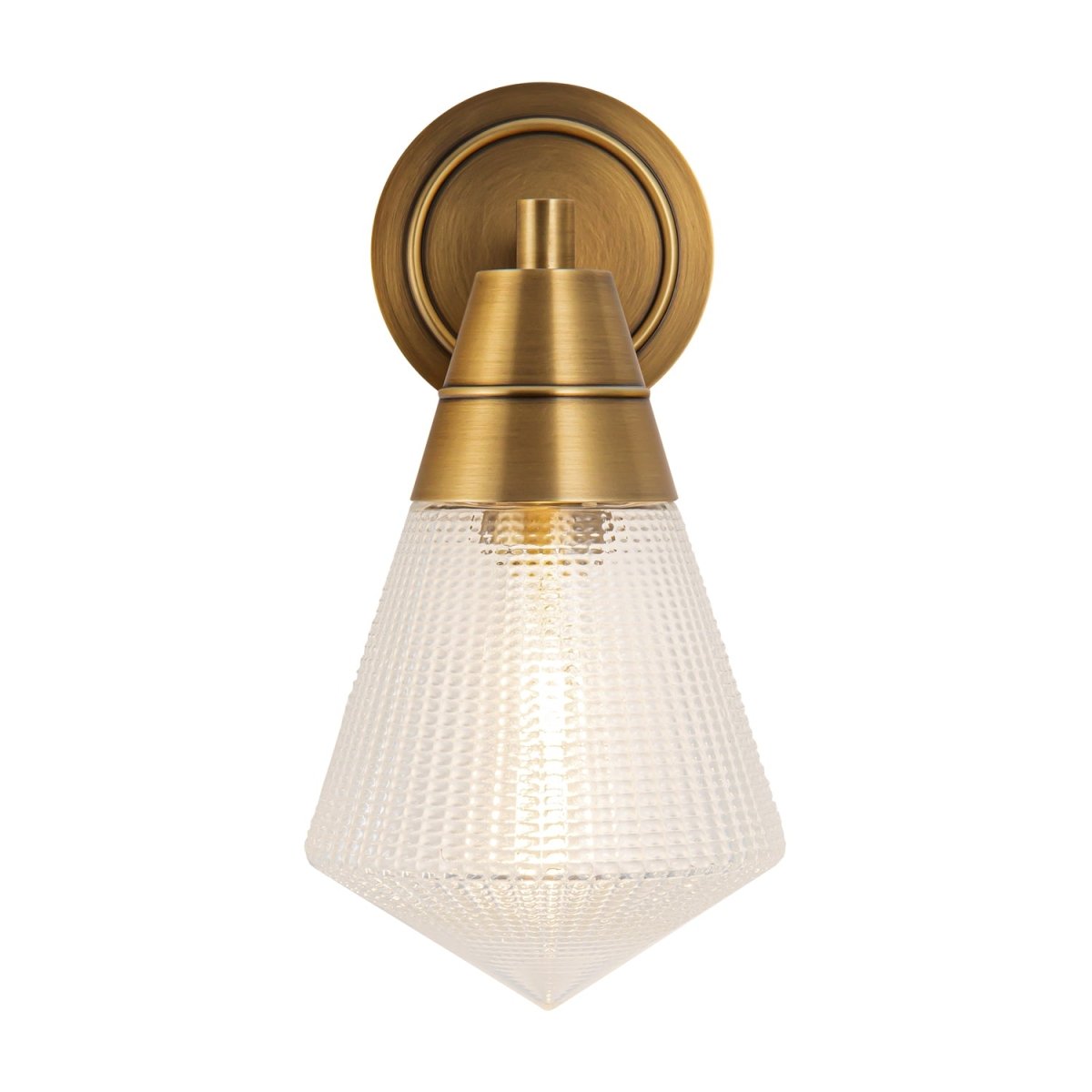 Murale Willard - Laiton vintage Verre prismatique by Alora Lighting | Luminaires & cie