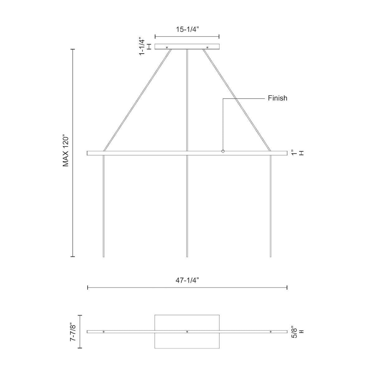Pièce de rechange Marquee Noir, 47 1/4" – vue 2