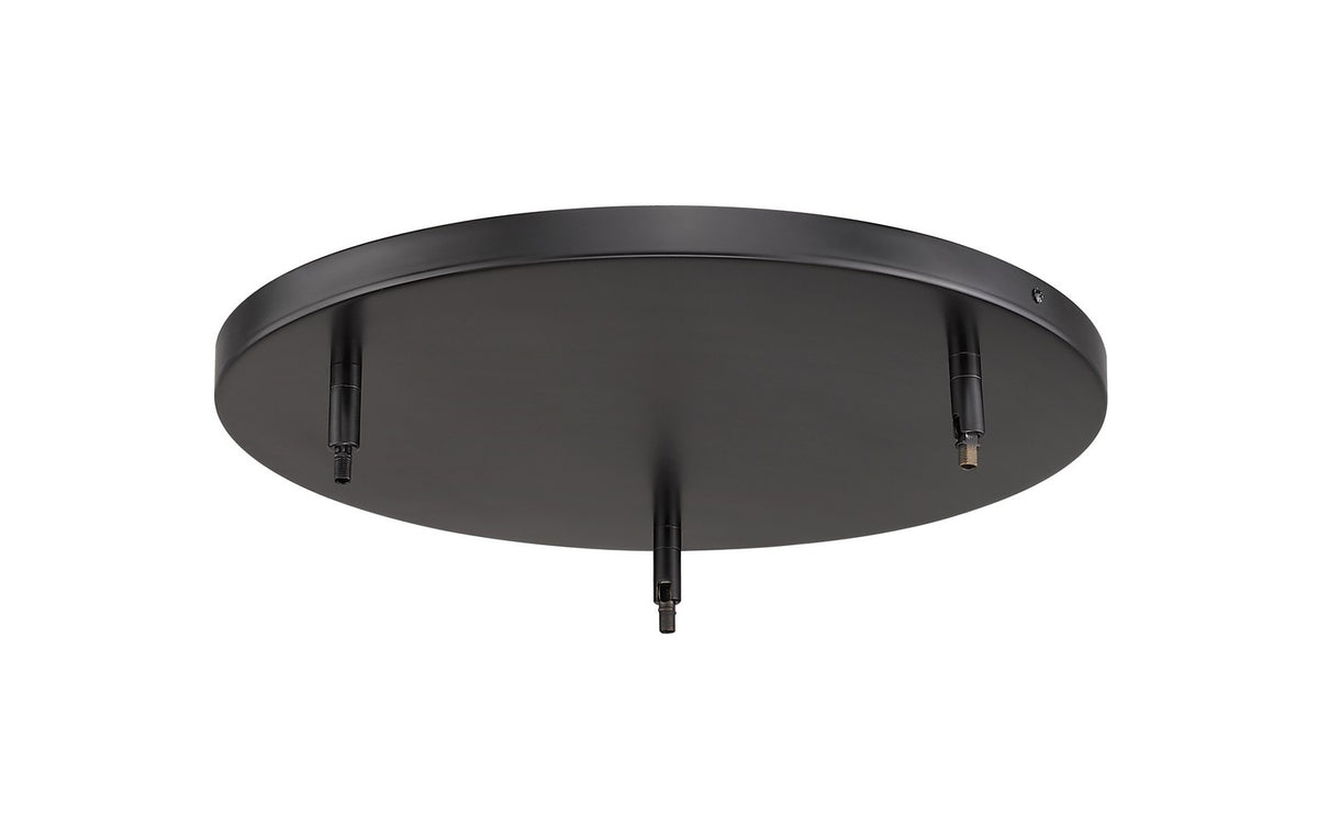 Pièce de rechange Multi Point Canopy Noir mat, 17 3/4", nombre ampoules 3 – Z-Lite
