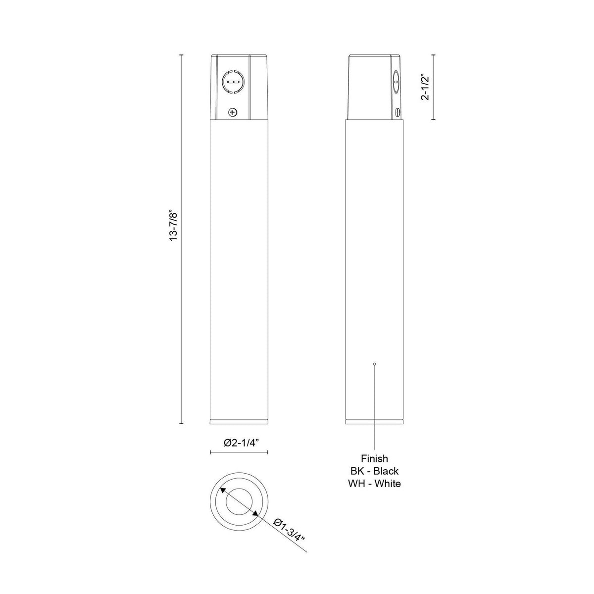 Plafonnier 2po Lorna Blanc, 13 7/8" – vue 2