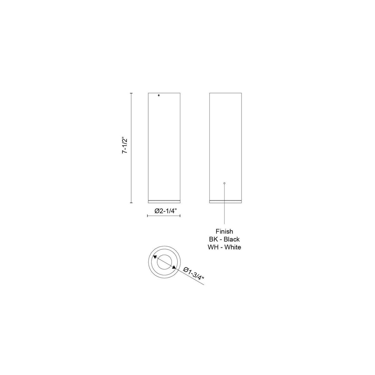 Plafonnier 2po Lorna Blanc, 7 1/2" – vue 2