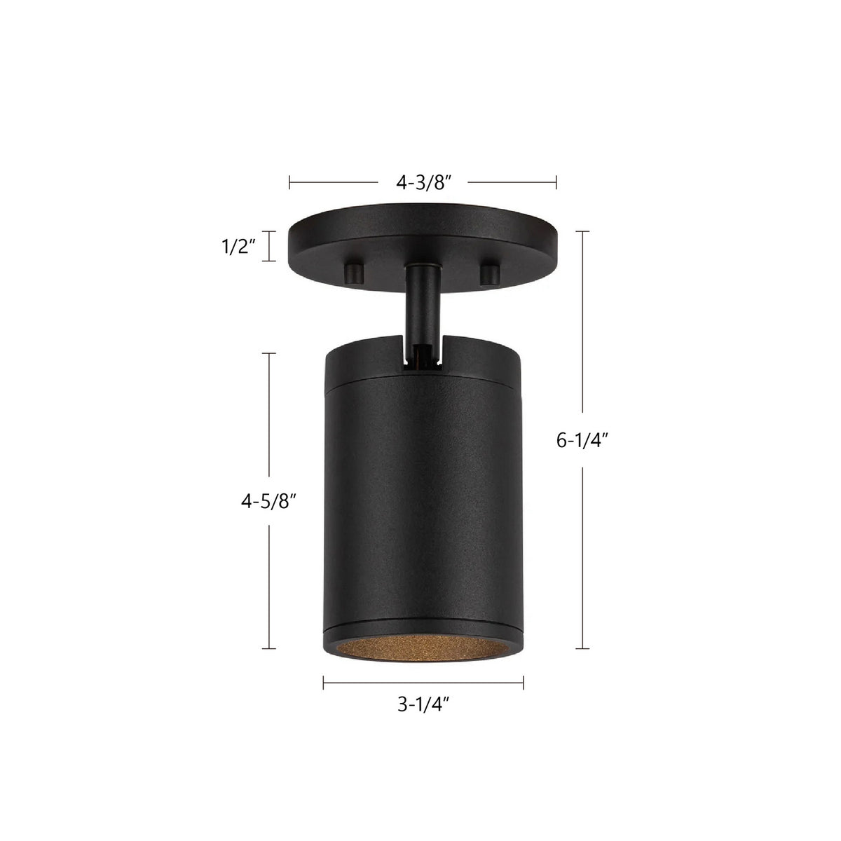 Plafonnier 3po Lorna Noir, 6 1/4" – vue 7