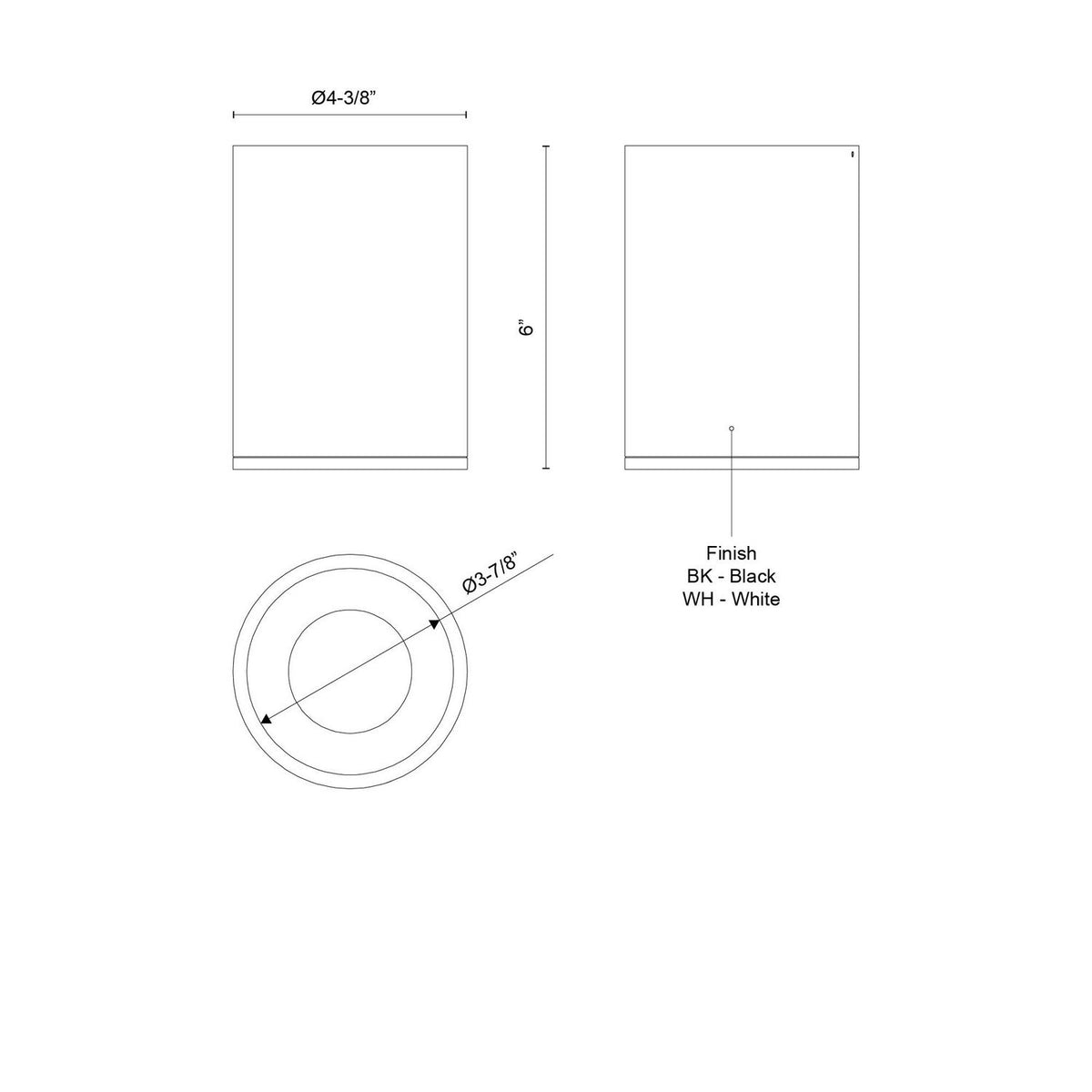Plafonnier 4po Lorna Blanc, 6" – vue 2