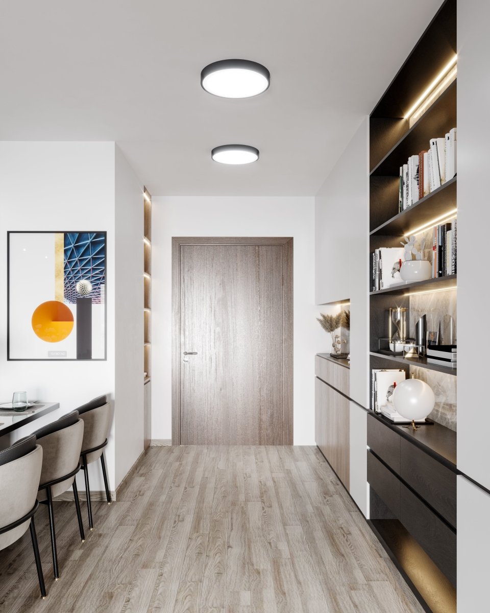 Plafonnier Adelaide - Noir mat 15" 5CCT/2700°K/3000°K/3500°K/4000°K/5000°K by Alora Lighting | Luminaires & cie