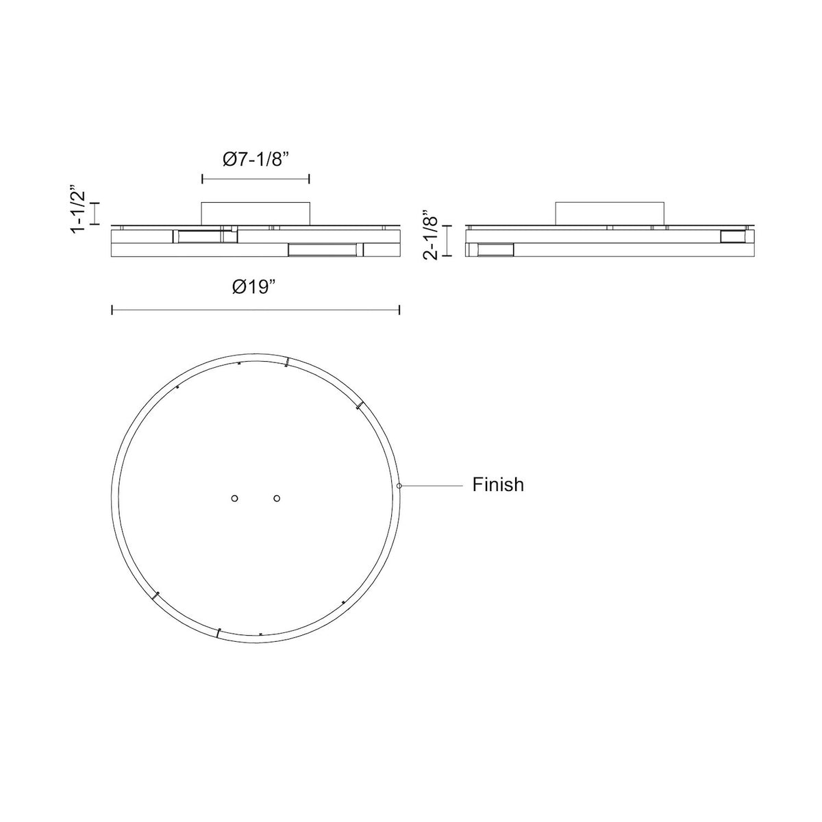 Plafonnier Anello Minor Noyer – vue 4