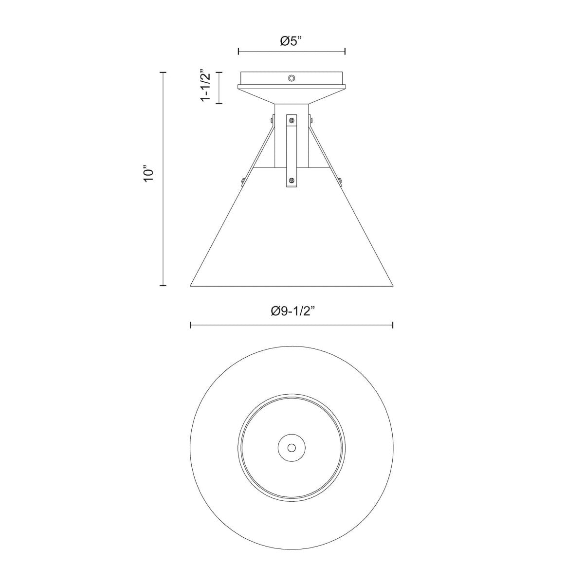 Plafonnier Archer - Noir mat 10" by Alora Lighting | Luminaires & cie