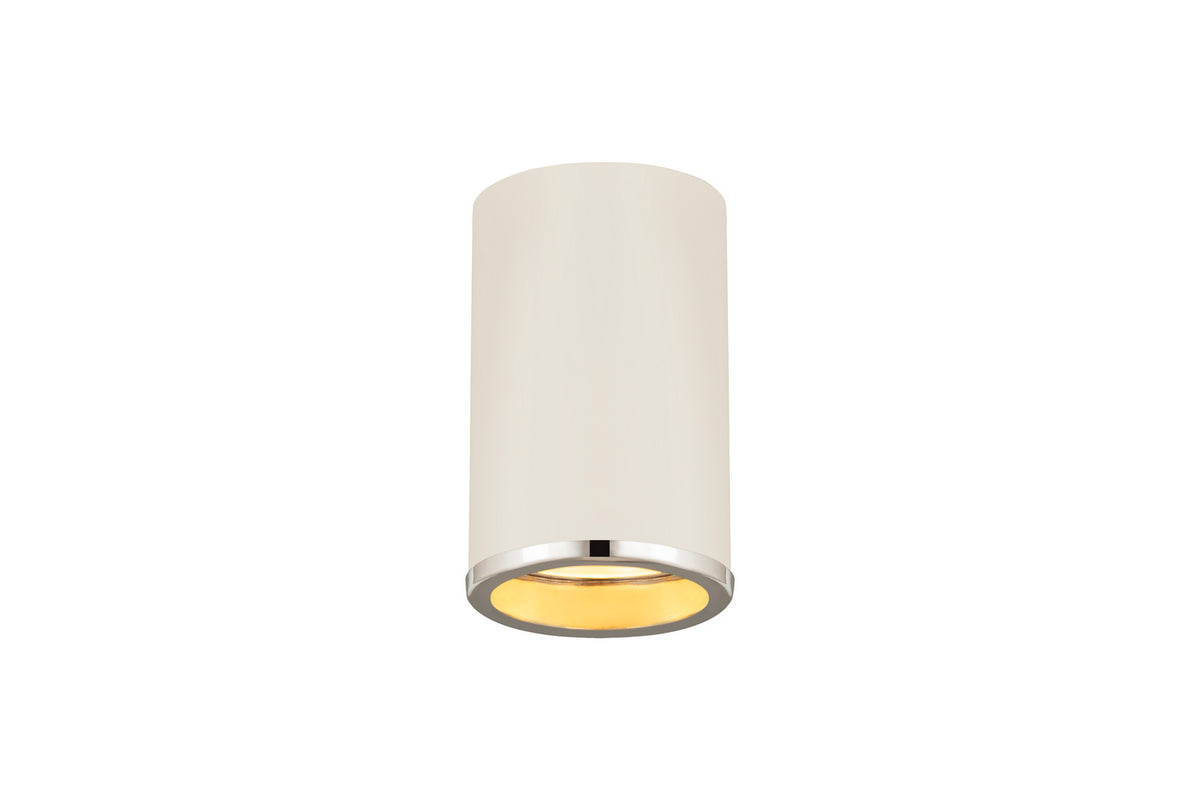 Plafonnier Arlo Blanc mat + Chrome, 5 1/4" – vue 2