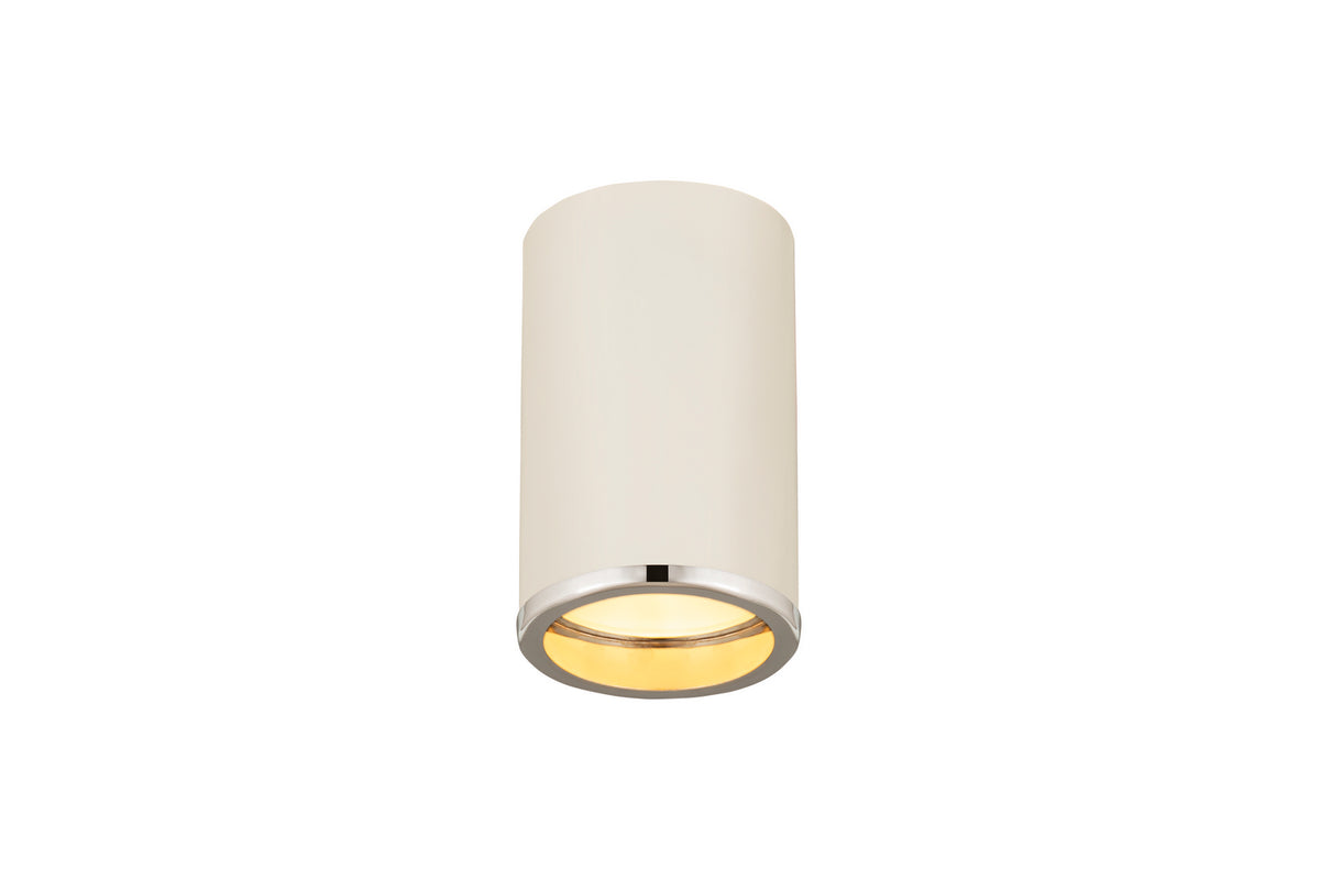 Plafonnier Arlo Blanc mat + Chrome, 5 1/4" – vue 3