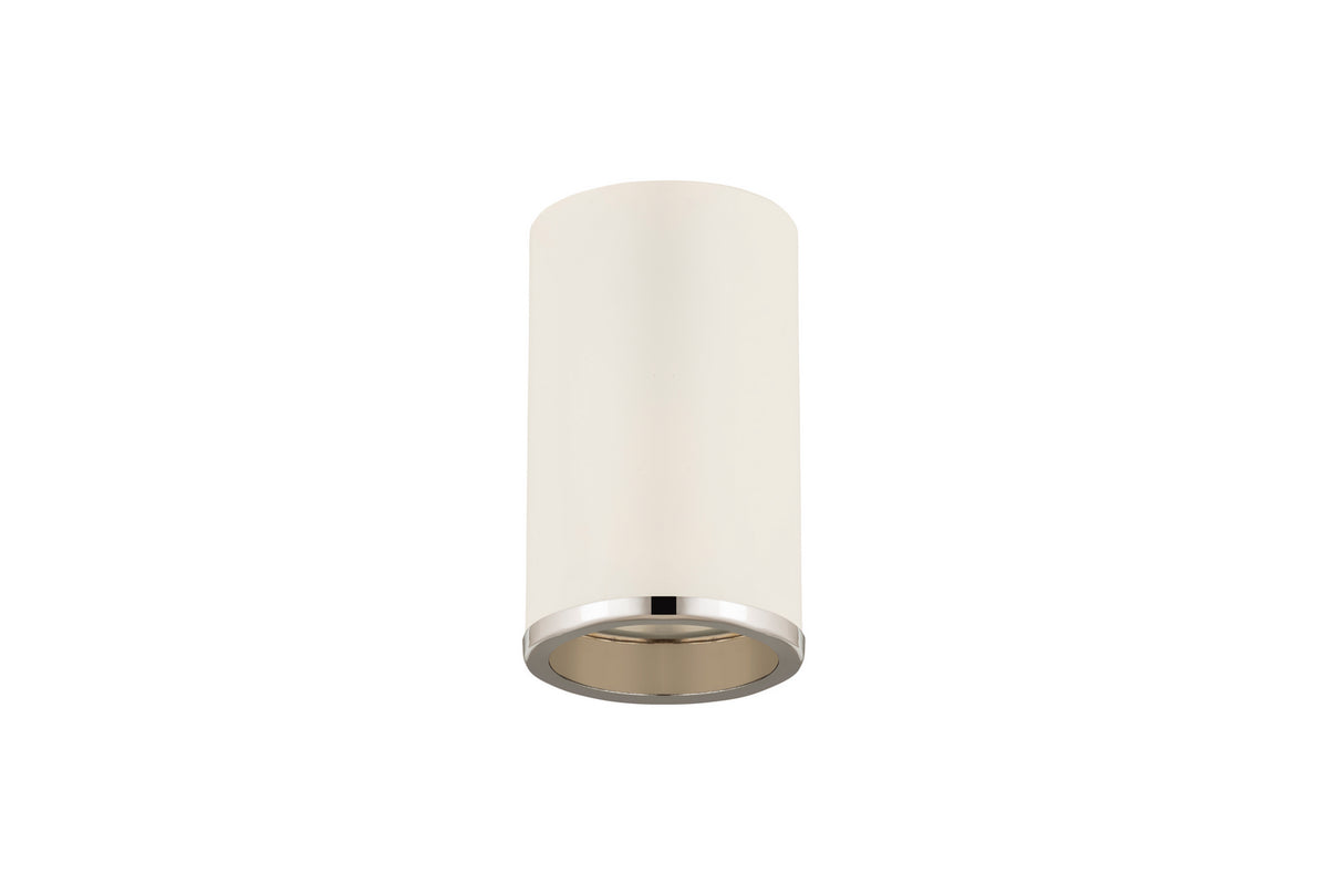Plafonnier Arlo Blanc mat + Chrome, 5 1/4" – vue 4