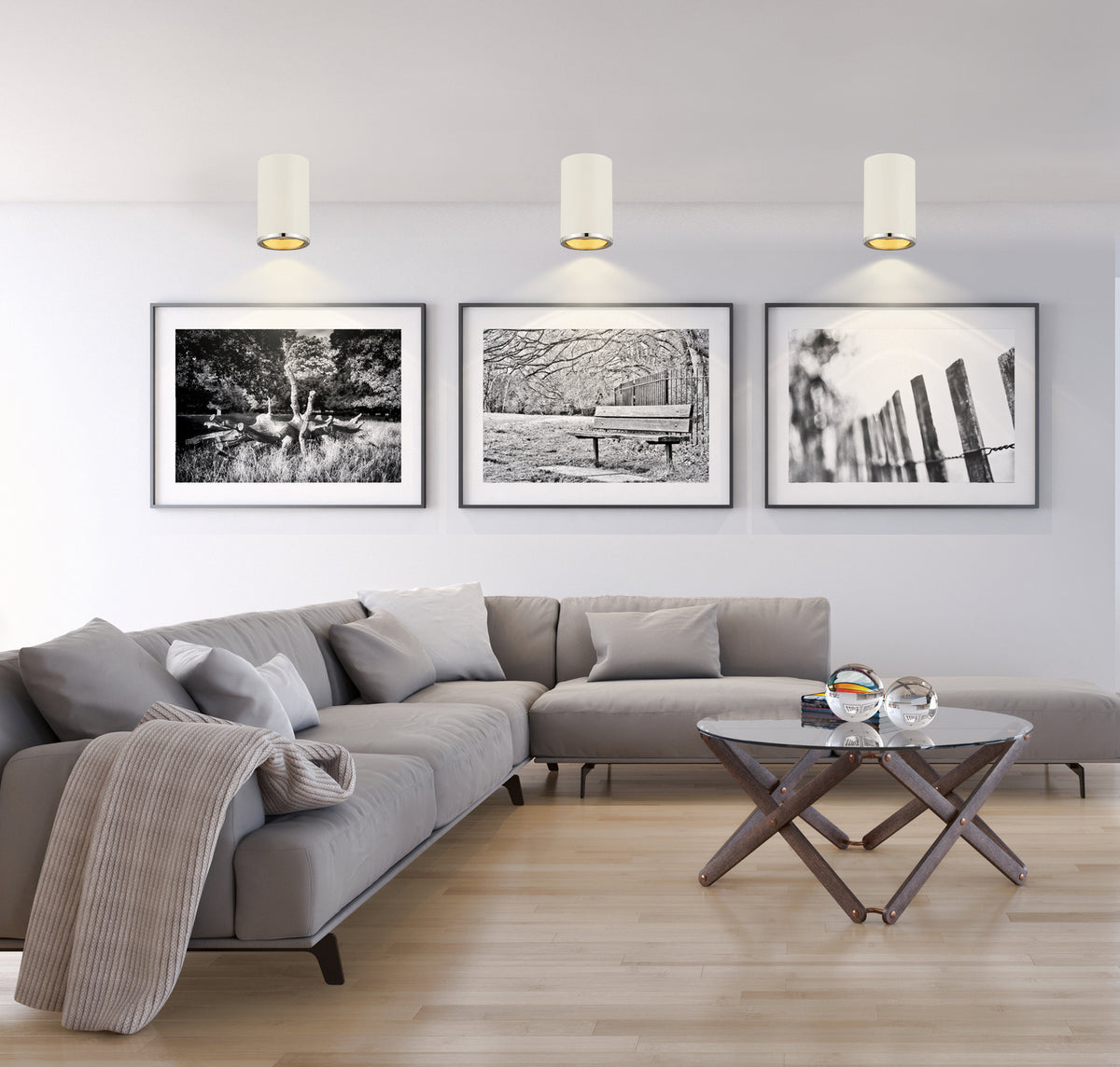 Plafonnier Arlo Blanc mat + Chrome, 5 1/4" – vue 7