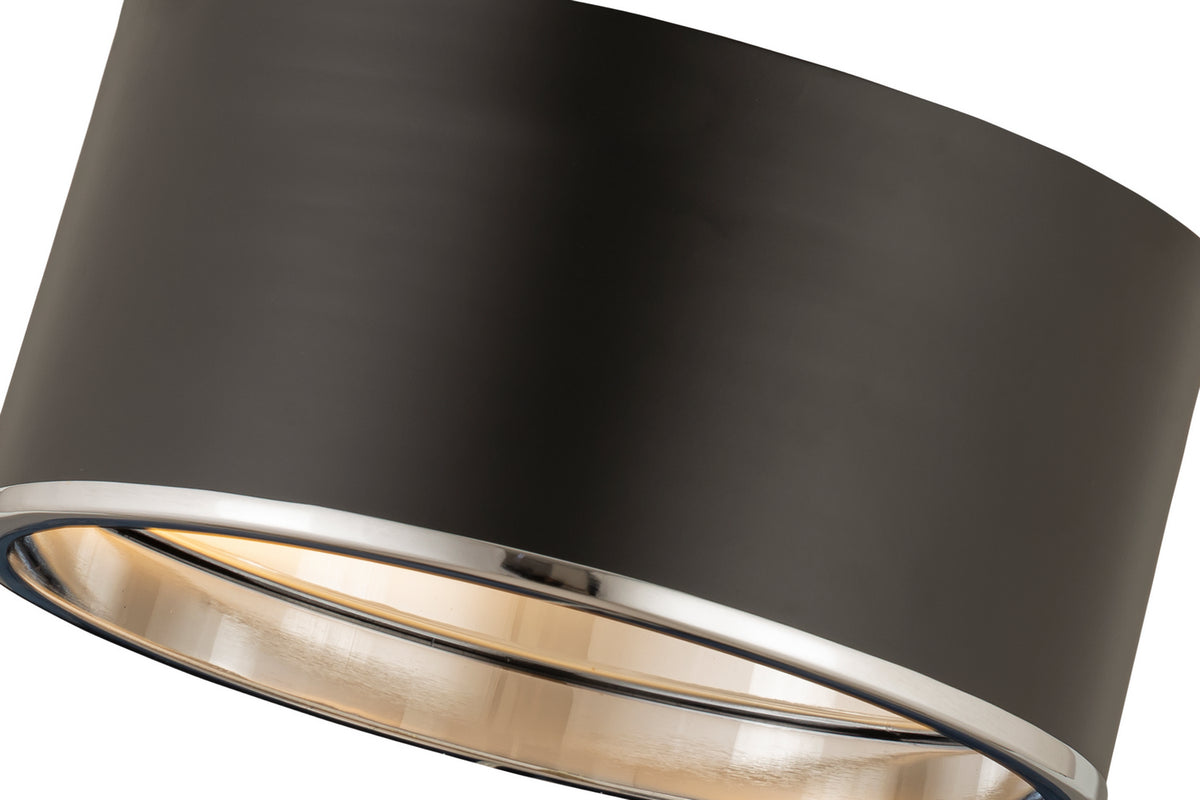 Plafonnier Arlo Noir mat + Chrome, 12 1/4" – vue 5