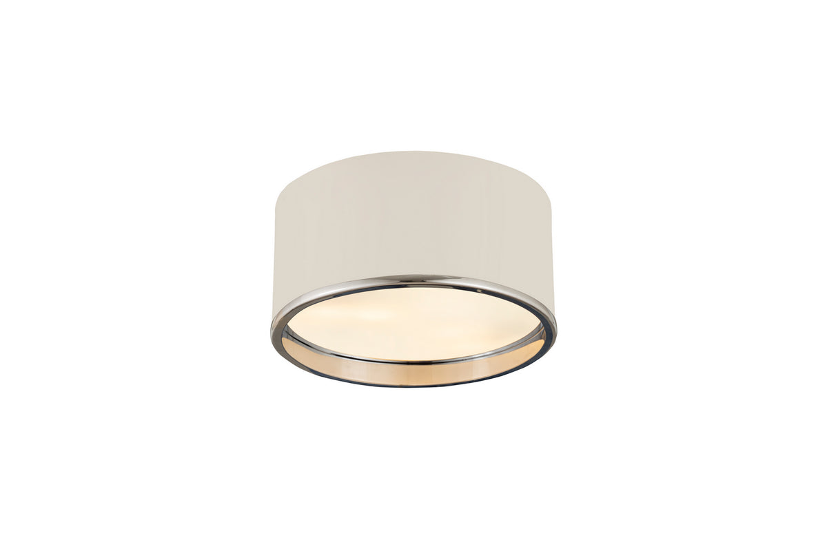 Plafonnier Arlo Blanc mat + Chrome, 12 1/4" – vue 2