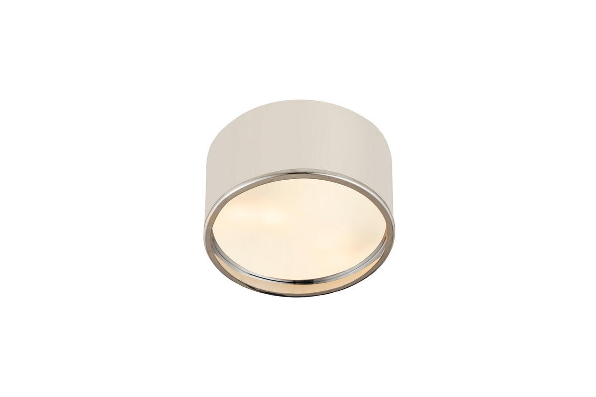 Plafonnier Arlo Blanc mat + Chrome, 12 1/4" – vue 3