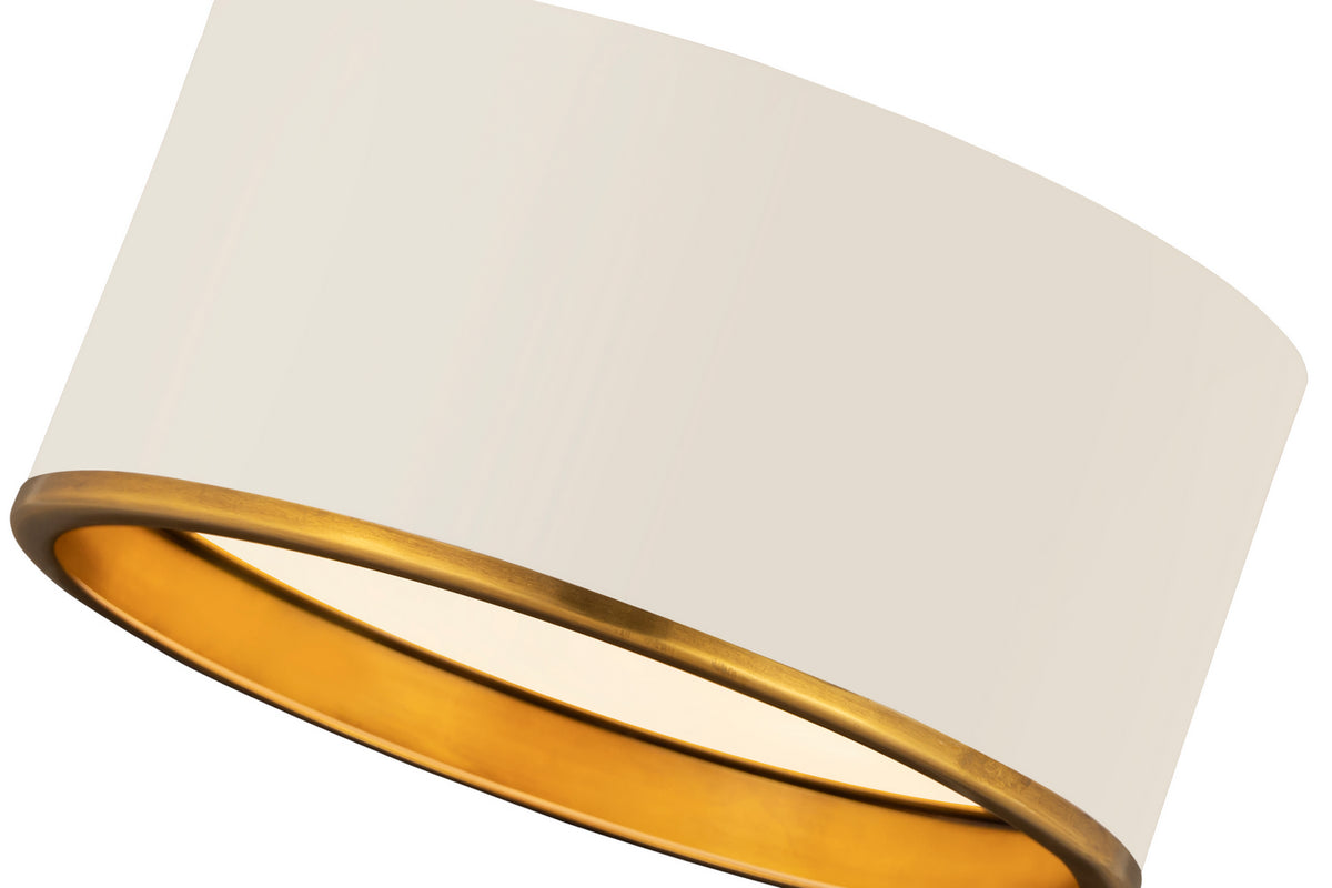 Plafonnier Arlo Blanc mat + Laiton bruni, 12 1/4" – vue 5
