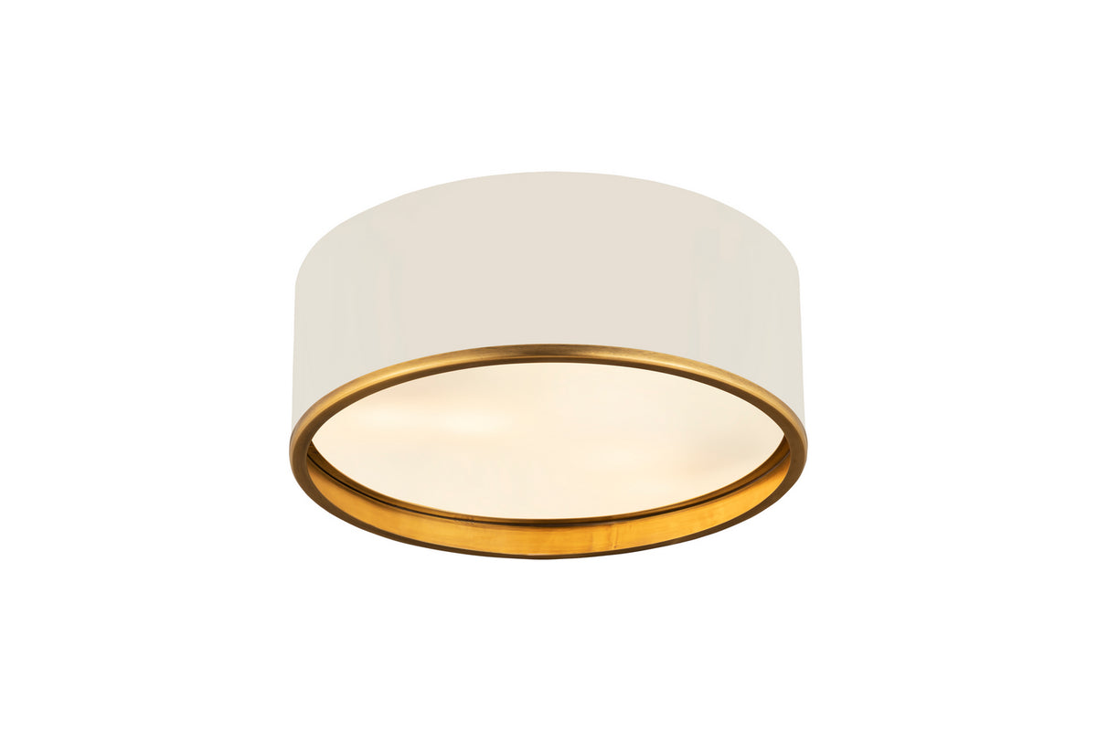 Plafonnier Arlo Blanc mat + Laiton bruni, 16" – vue 2