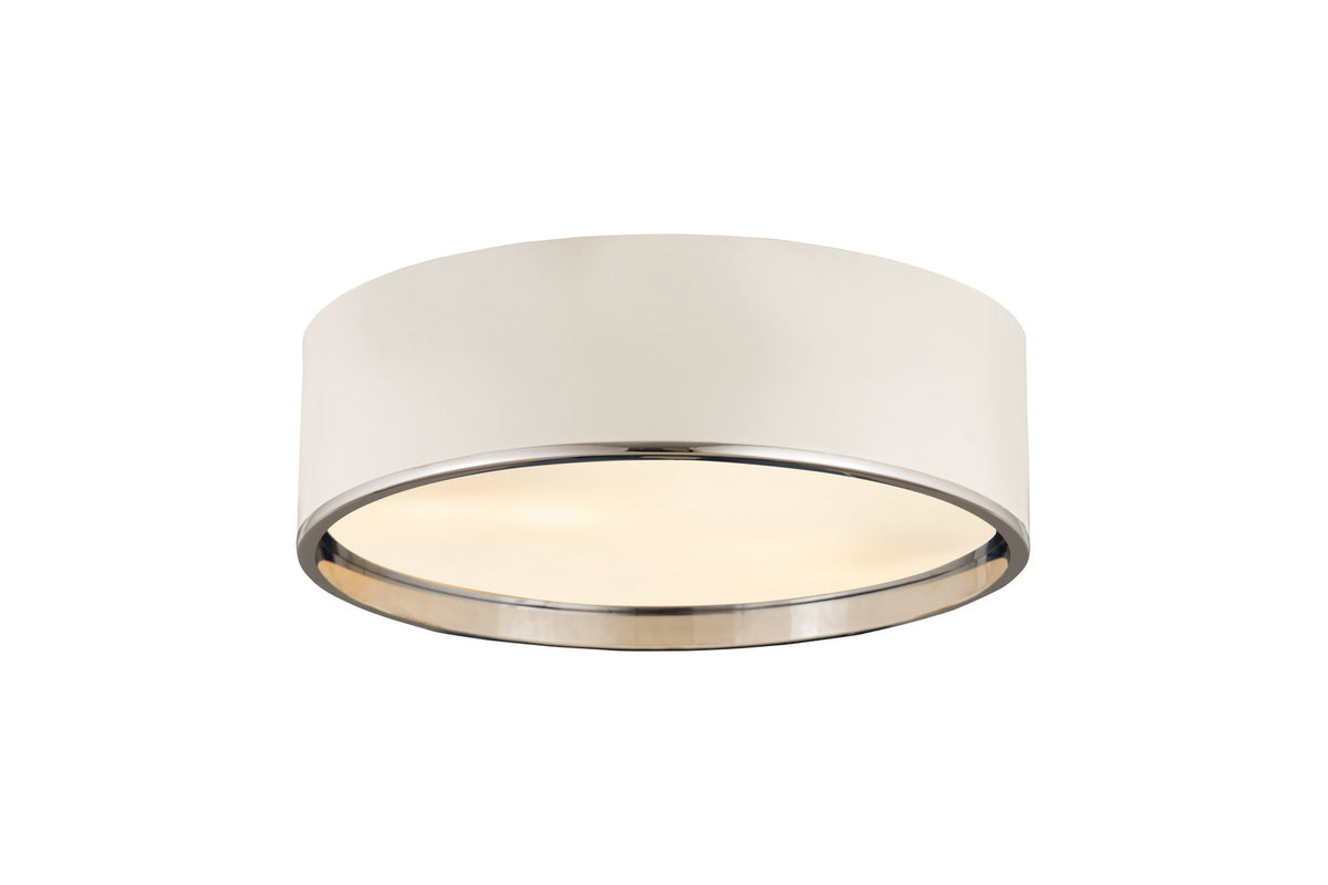 Plafonnier Arlo Blanc mat + Chrome, 20 1/4" – vue 2