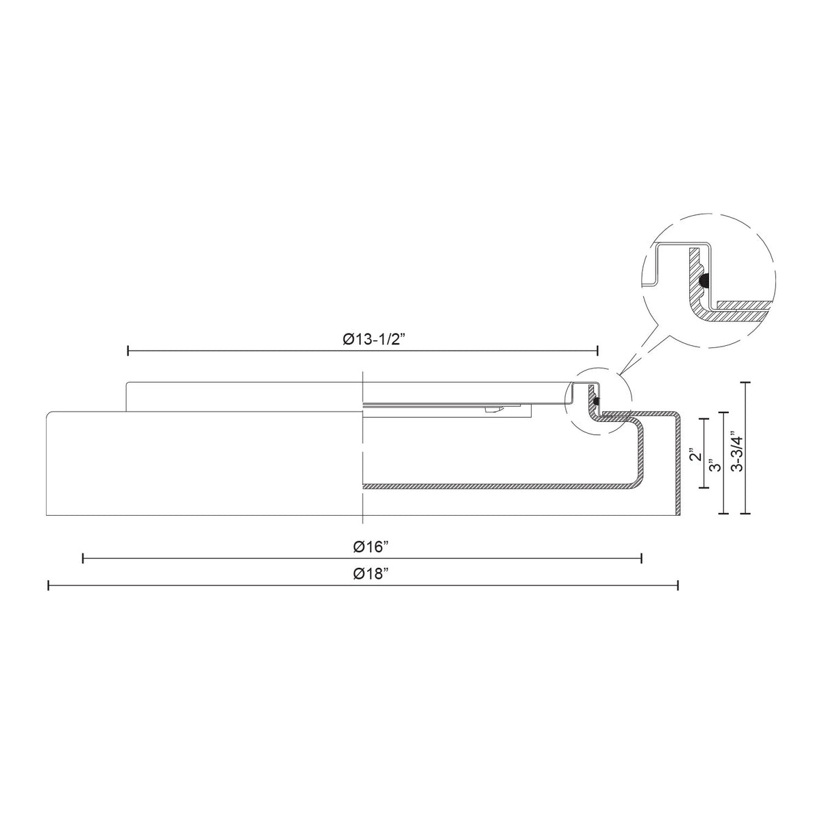 Plafonnier Aston 18" – vue 3