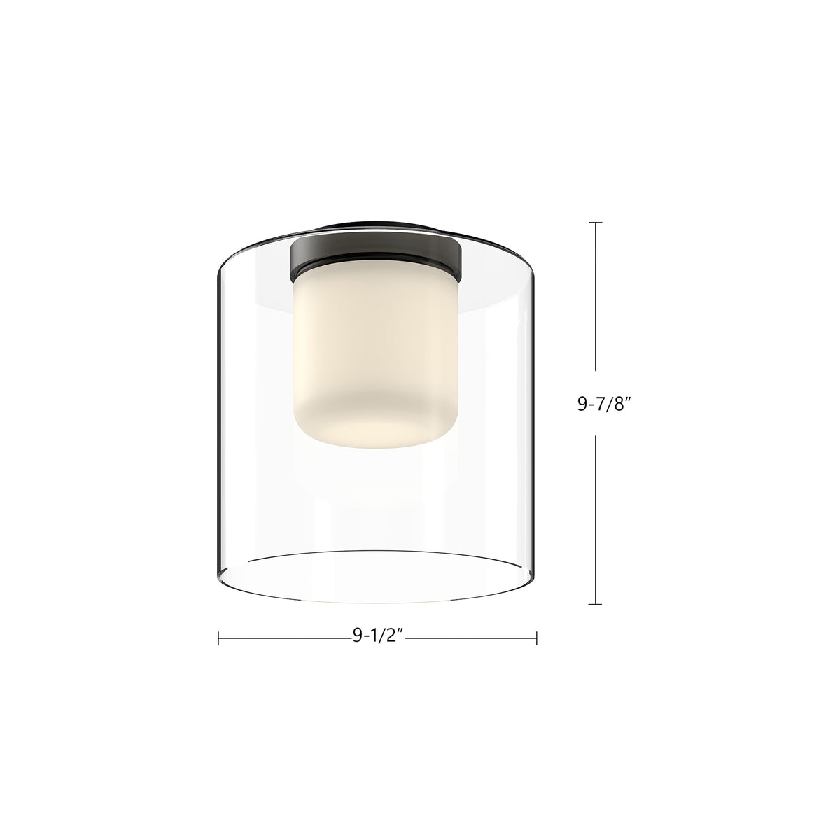 Plafonnier Birch Or brossé/Transparent, 9 1/2" – vue 4