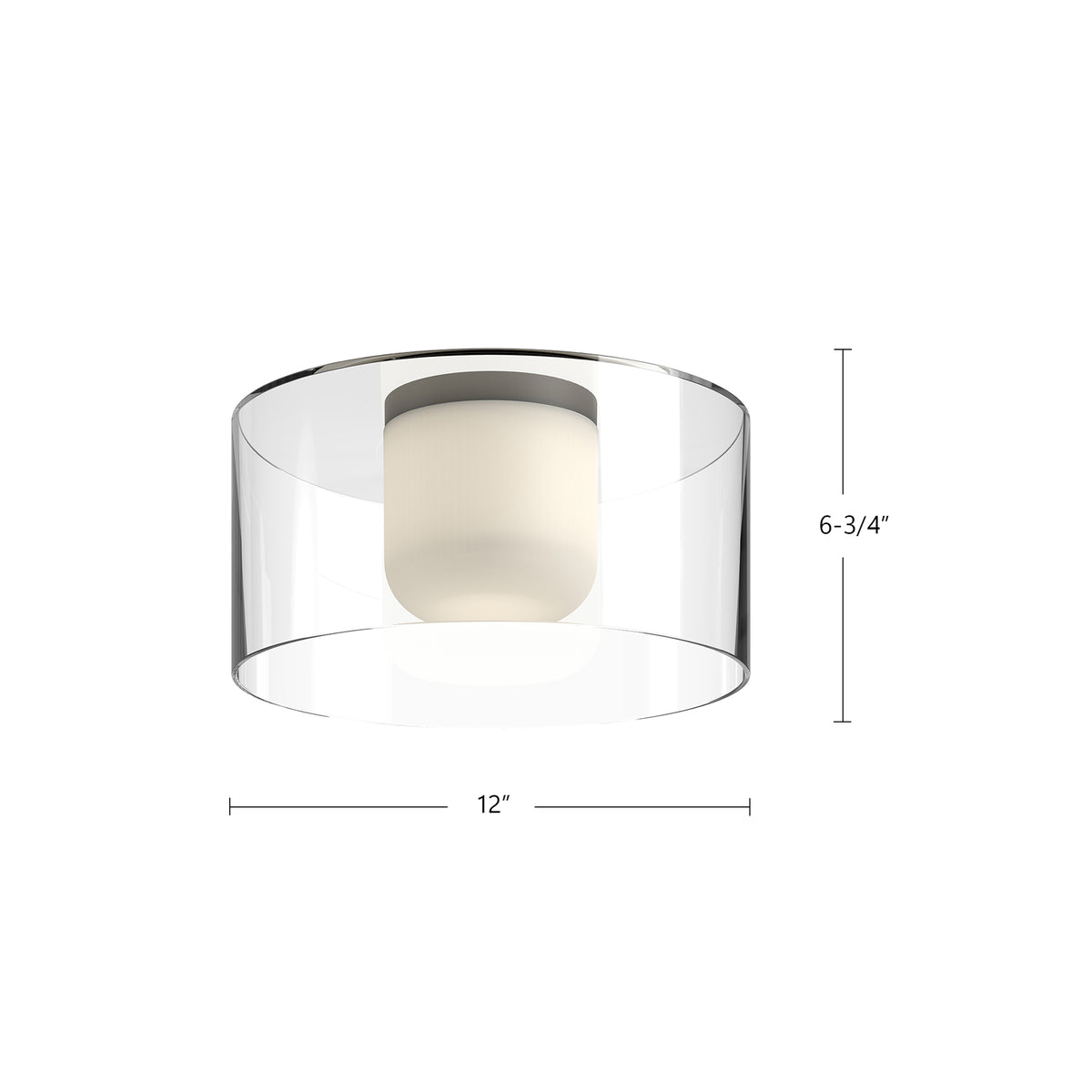 Plafonnier Birch Or brossé/Transparent, 12" – vue 4