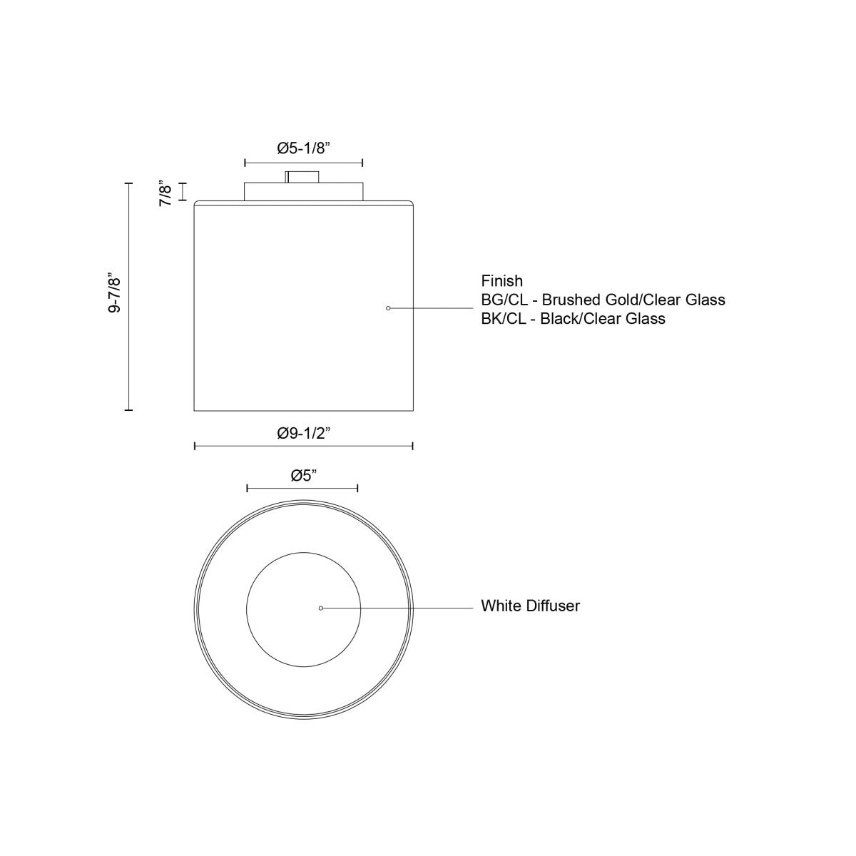 Plafonnier Birch - Or 9 1/2" by Kuzco Lighting | Luminaires & cie
