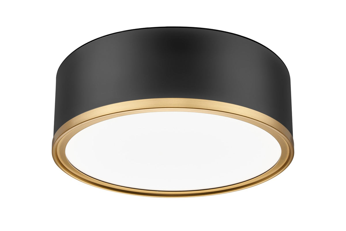 Plafonnier Bradley Noir mat + Or moderne, 12 1/4" – vue 3