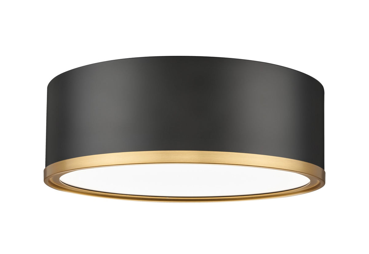 Plafonnier Bradley Noir mat + Or moderne, 12 1/4" – Z-Lite