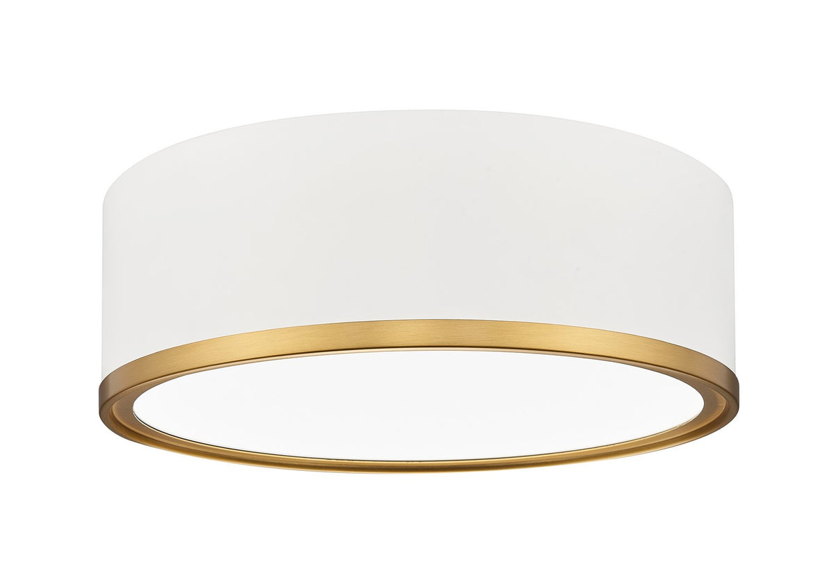 Plafonnier Bradley Blanc mat + Or moderne, 12 1/4" – Z-Lite
