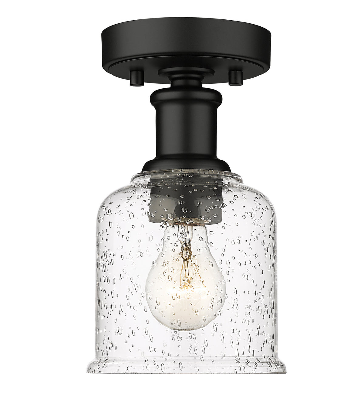 Semi-plafonnier Bryant Noir mat, Grené transparent – Z-Lite