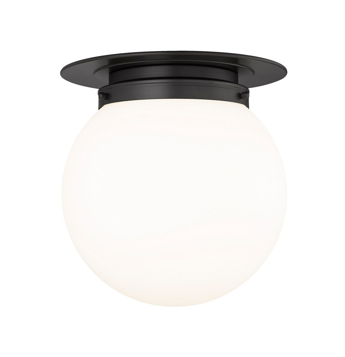 Plafonnier Calhoun Noir mat, Opale blanc, 13" – Z-Lite