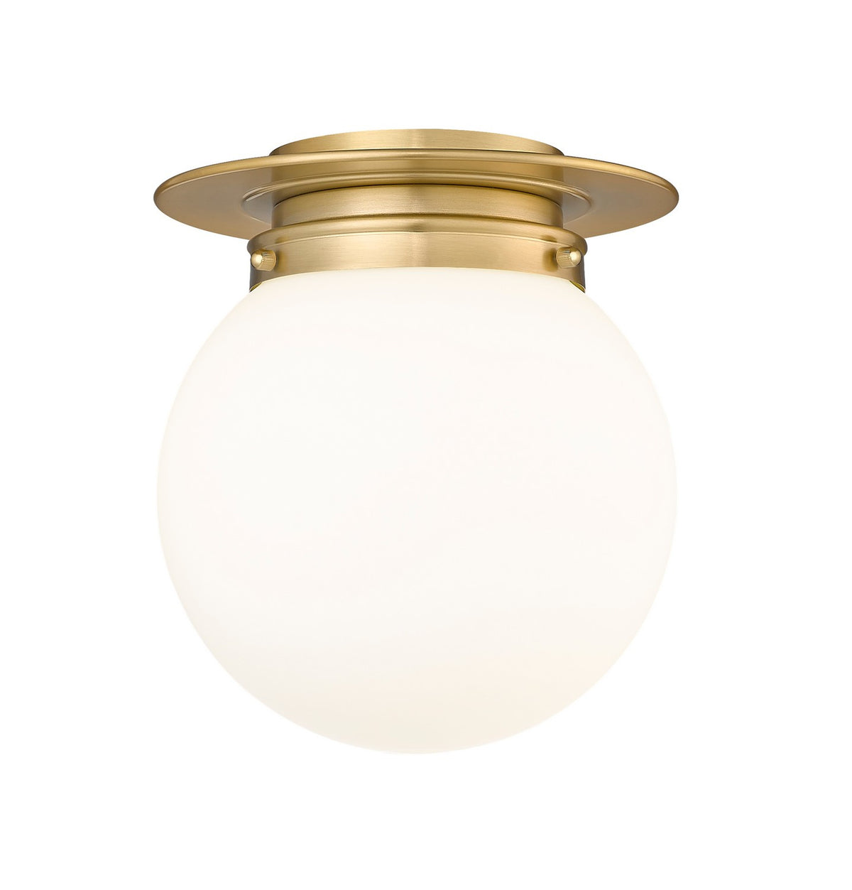 Plafonnier Calhoun Laiton patrimoine, Opale blanc, 9" – Z-Lite