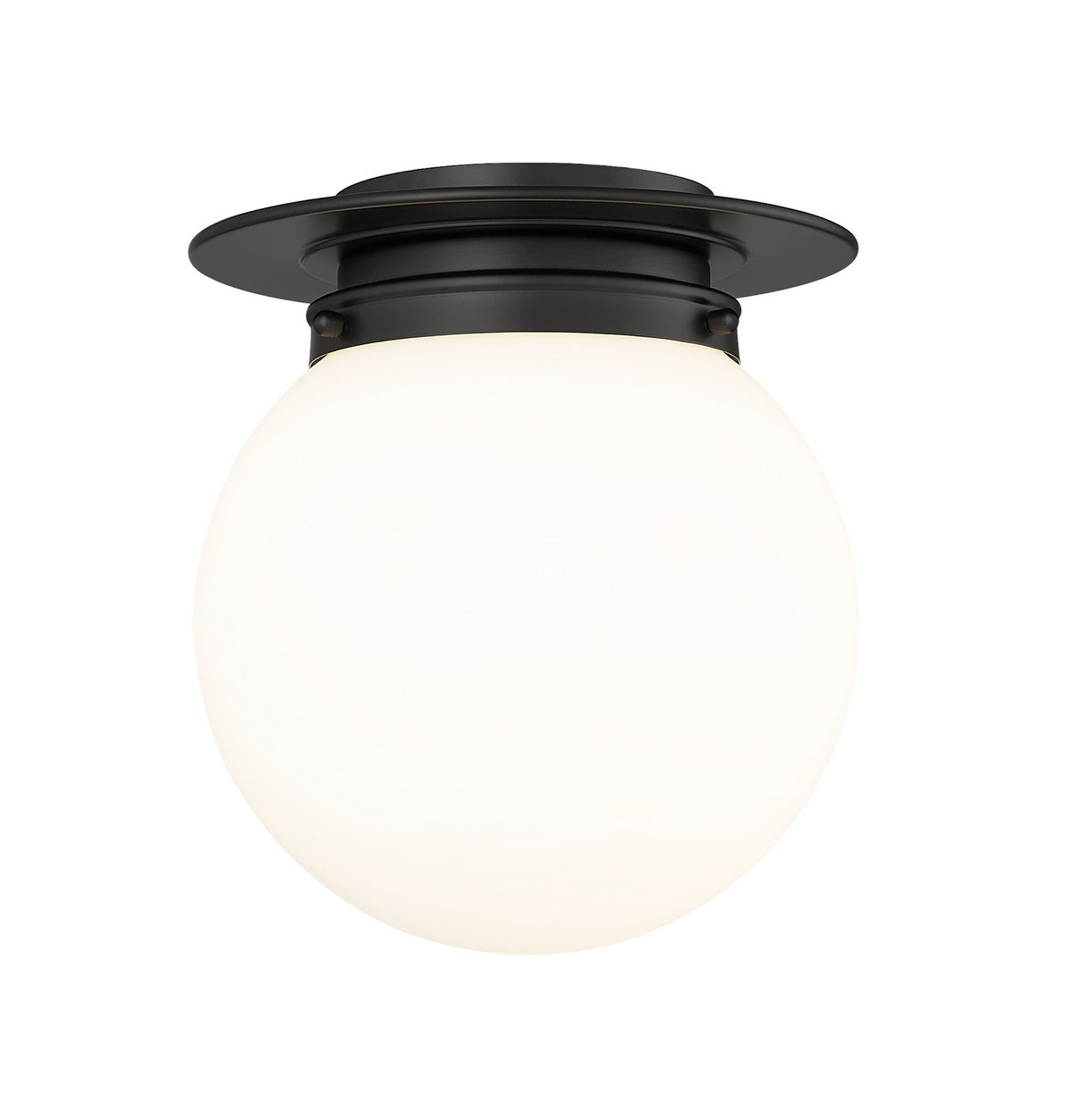 Plafonnier Calhoun Noir mat, Opale blanc, 9" – Z-Lite