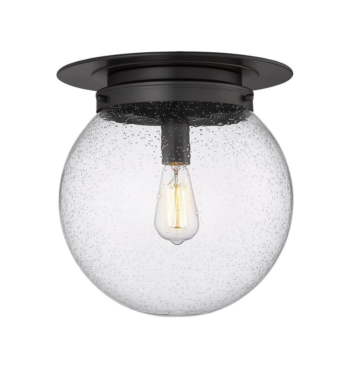 Plafonnier Calhoun Noir mat, Grené transparent, 13" – Z-Lite