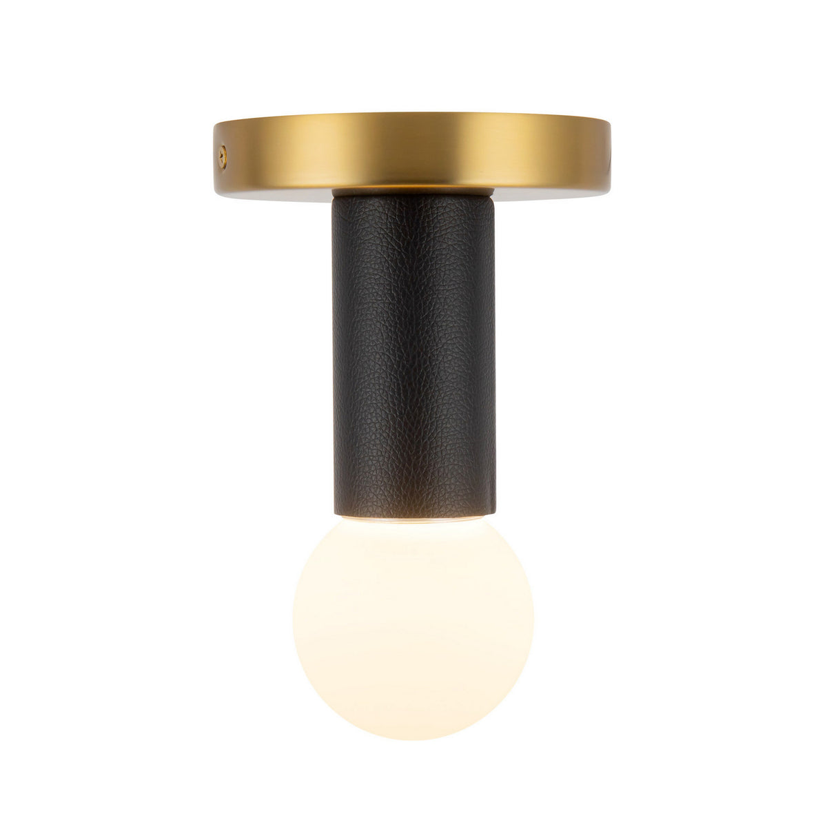 Plafonnier Calla Or brossé / Noir cuir végan – Kuzco Lighting
