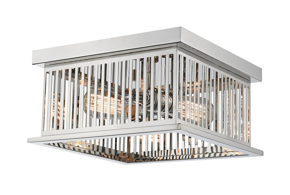 Plafonnier carré Camellia Nickel poli, 12" – Z-Lite