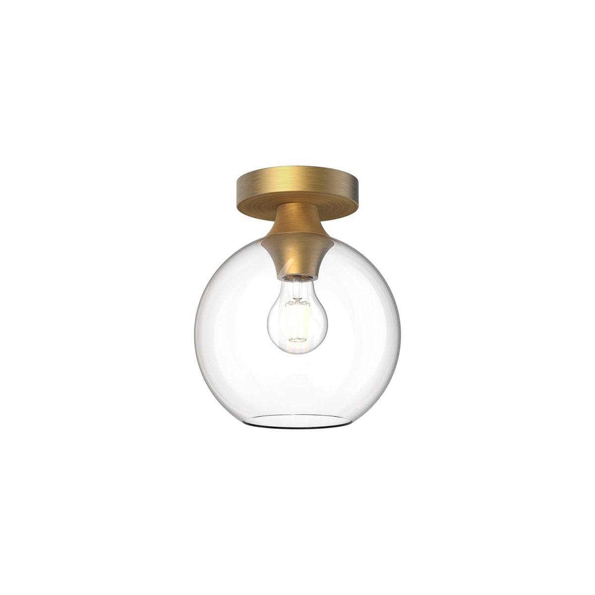 Plafonnier Castilla - Or vieilli Verre clair 7 7/8" by Alora Lighting | Luminaires & cie