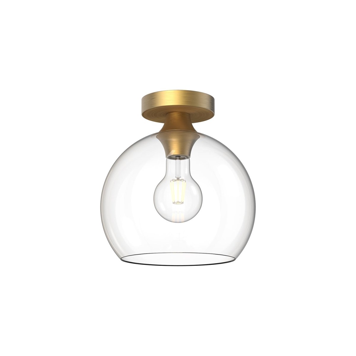 Plafonnier Castilla - Or vieilli Verre clair 9 7/8" by Alora Lighting | Luminaires & cie