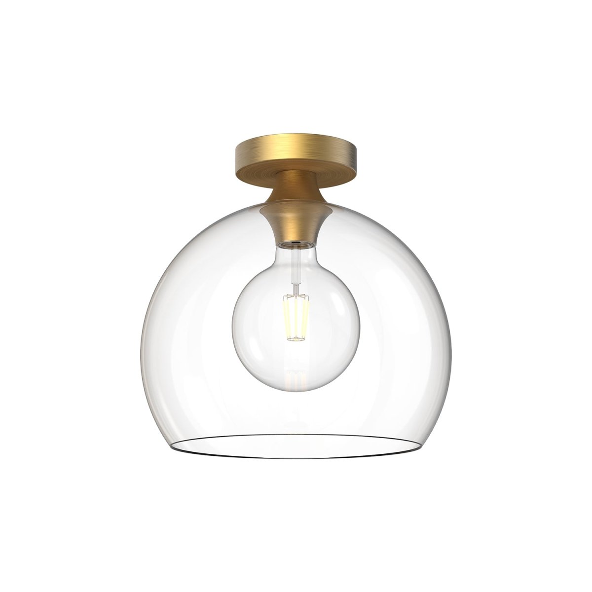 Plafonnier Castilla - Or vieilli Verre clair 11 7/8" by Alora Lighting | Luminaires & cie