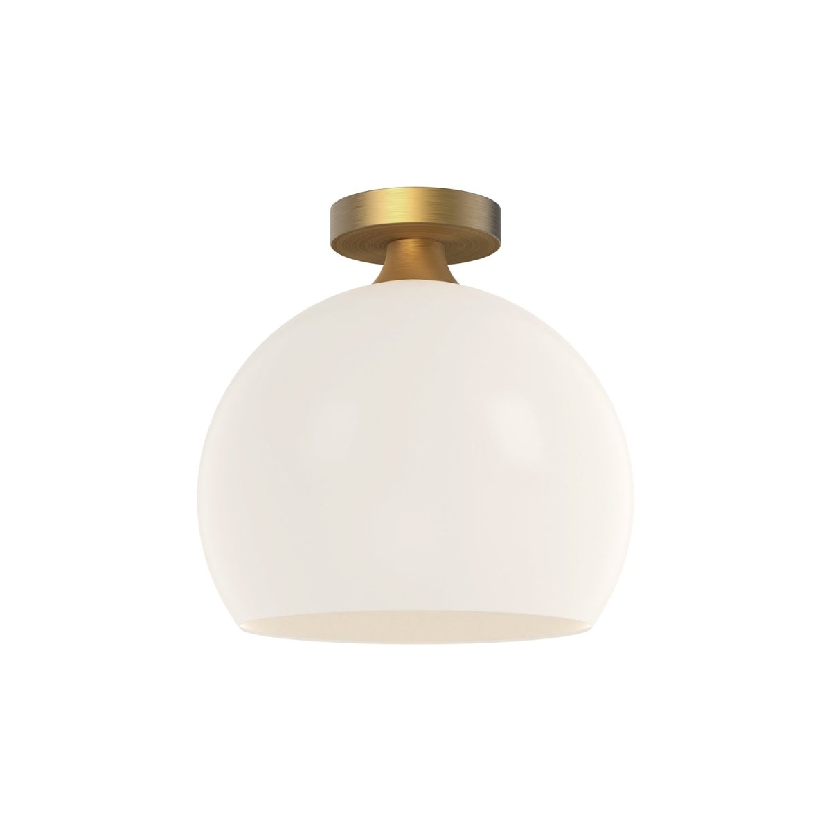 Plafonnier Castilla - Or vieilli Verre opale mat 11 7/8" by Alora Lighting | Luminaires & cie