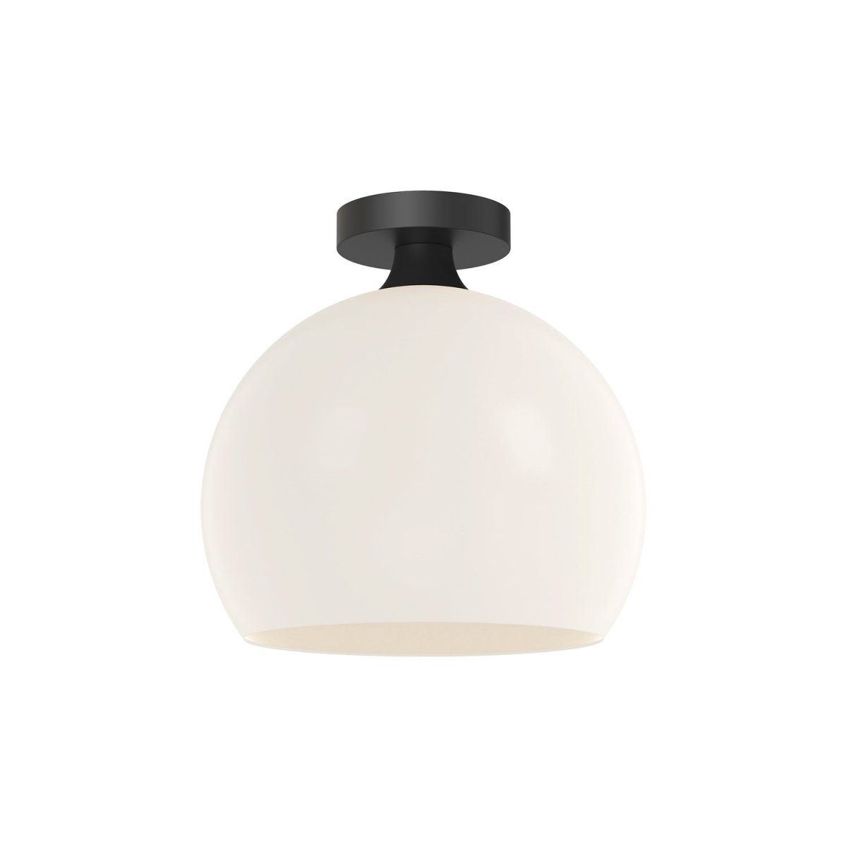 Plafonnier Castilla - Noir mat Verre opale mat 11 7/8" by Alora Lighting | Luminaires & cie